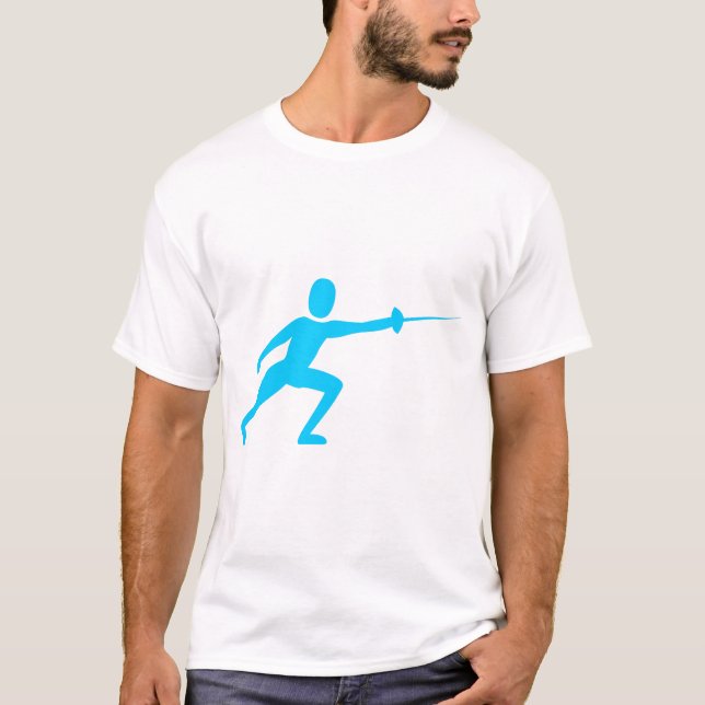 Fencing Figure - Sky Blue T-Shirt (Front)