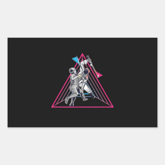 Fencing Game gamer fencer sport 90s fencing Rectangular Sticker