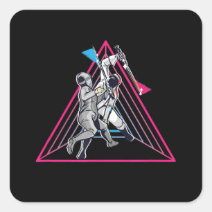 Fencing Game gamer fencer sport 90s fencing Square Sticker