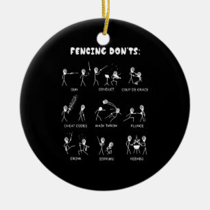 Fencing Gift   I Always Win All Match Ceramic Tree Decoration