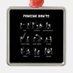Fencing Gift   I Always Win All Match Metal Tree Decoration