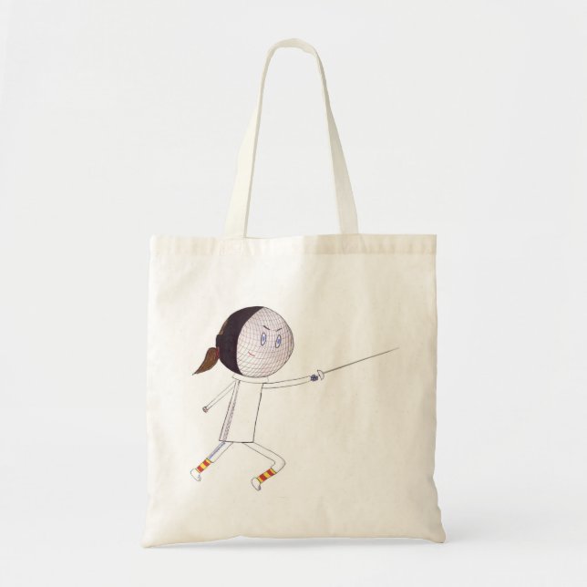 Fencing Girl Tote Bag (Front)
