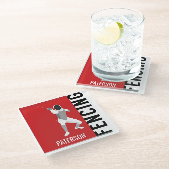 Fencing Glass Coaster (Angled)
