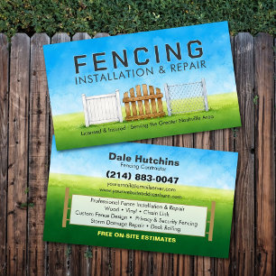Fencing Installation Repair Services Business Card