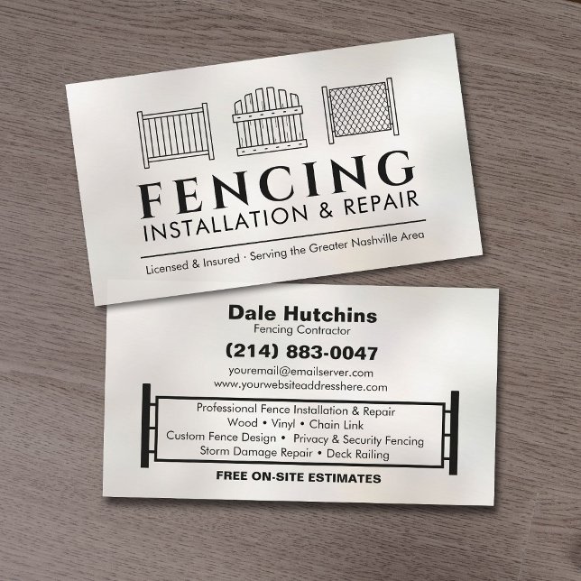 Fencing Installation Repair Services Business Card (Creator Uploaded)