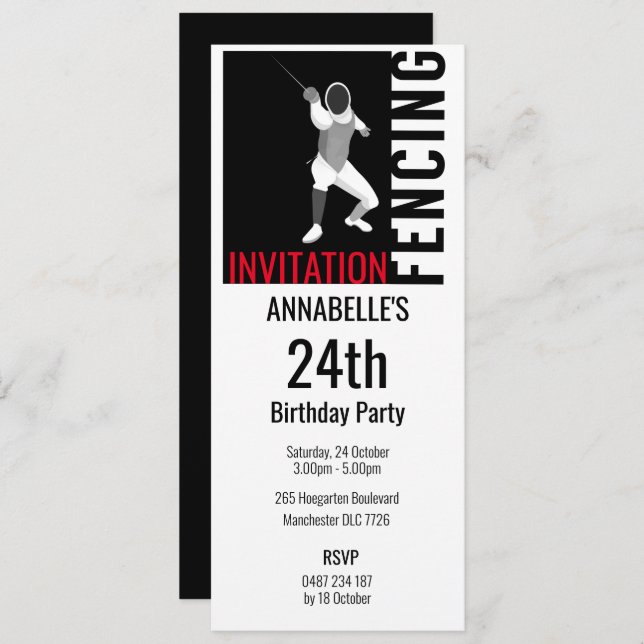 Fencing Invitation (Front/Back)