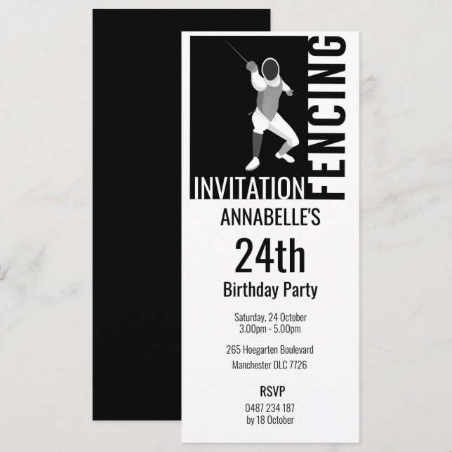 Fencing Invitation (Front/Back)