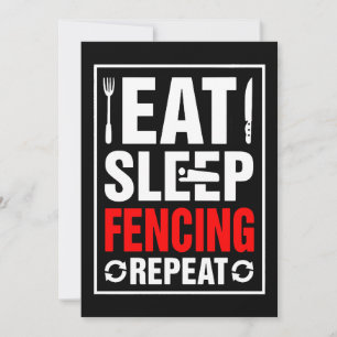 Fencing Lover   Eat, Sleep Fencing Repeat Holiday Card