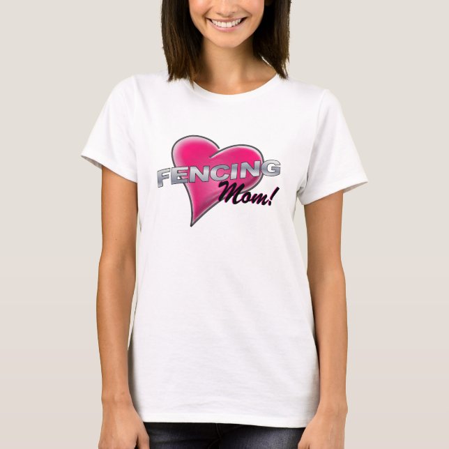Fencing Mum! - White Large Design T-Shirt (Front)