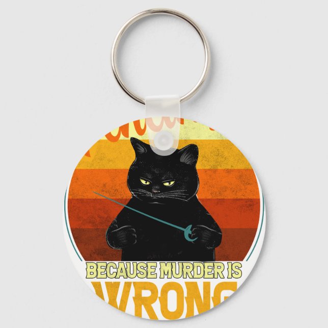 fencing murder cat key ring (Front)