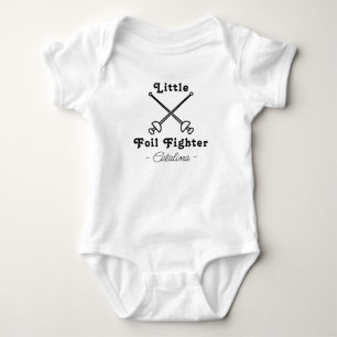 Fencing Pregnancy Announcement Little Foil Fighter Baby Bodysuit