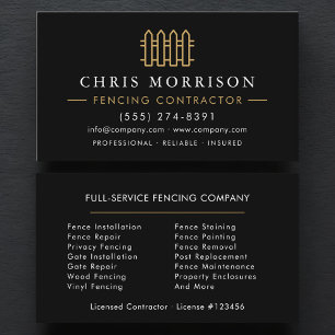 Fencing Residential and Commercial  Business Card