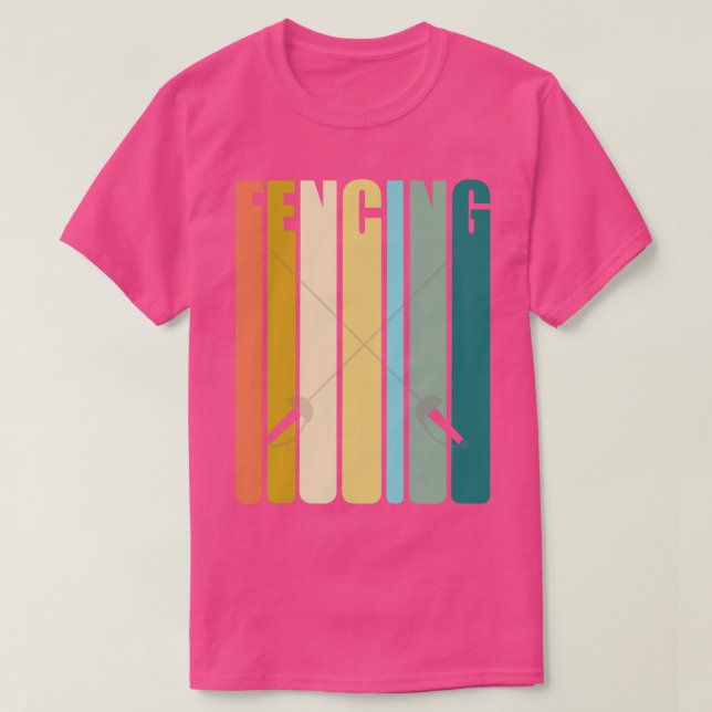 Fencing Retro Sport  T-Shirt (Design Front)