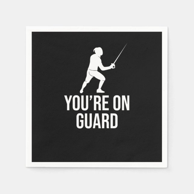 Fencing Sabre Foil Sword Fencer Napkin (Front)