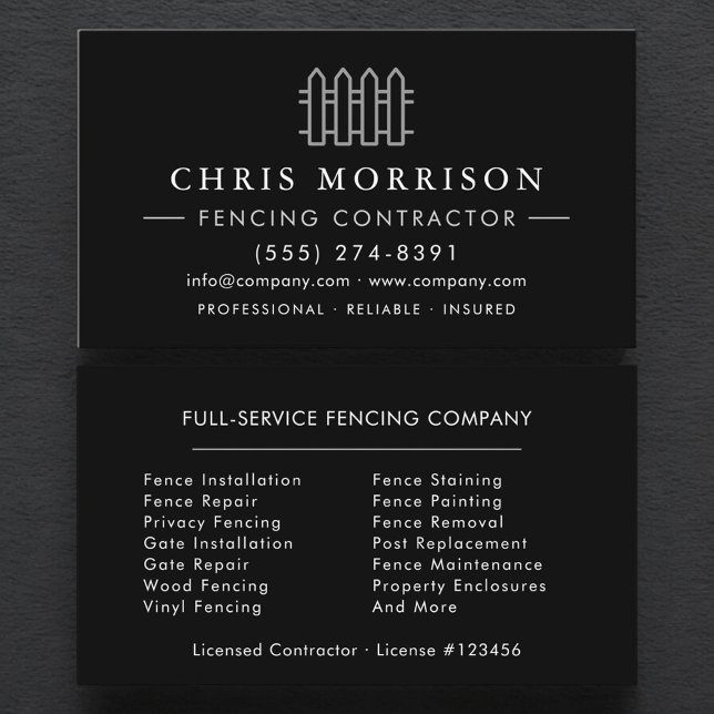 Fencing Service Company Business Card (Creator Uploaded)