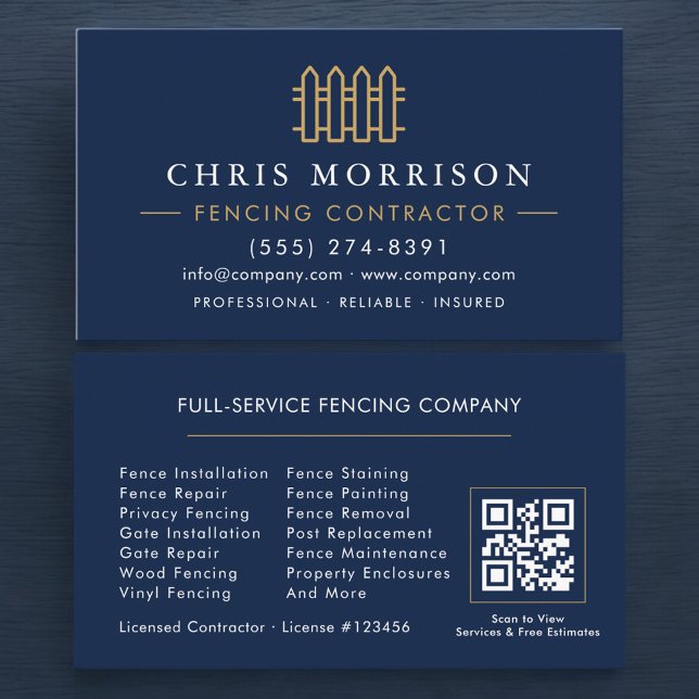 Fencing Service QR Code Business Card (Creator Uploaded)