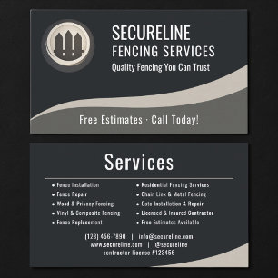 Fencing Services Business Card