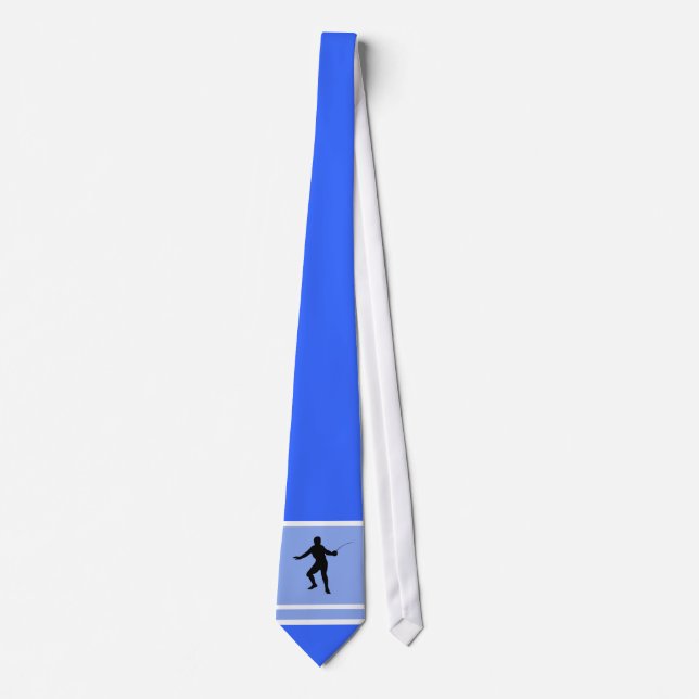 Fencing Silhouette; blue Tie (Front)