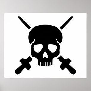 Fencing skull poster