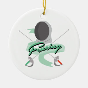 Fencing Sport Ceramic Tree Decoration