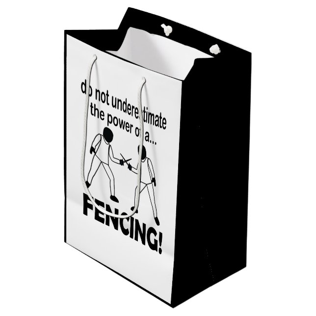 Fencing Sport Game Fencing Medium Gift Bag (Front Angled)