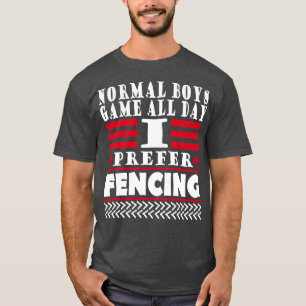 Fencing Sport Men Guys Reaction  T-Shirt