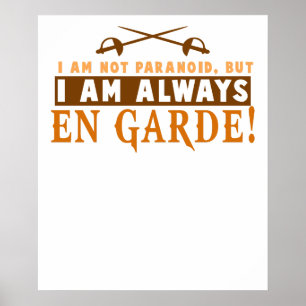 Fencing Sportsman Foil, Saber, Epee Competition Gi Poster