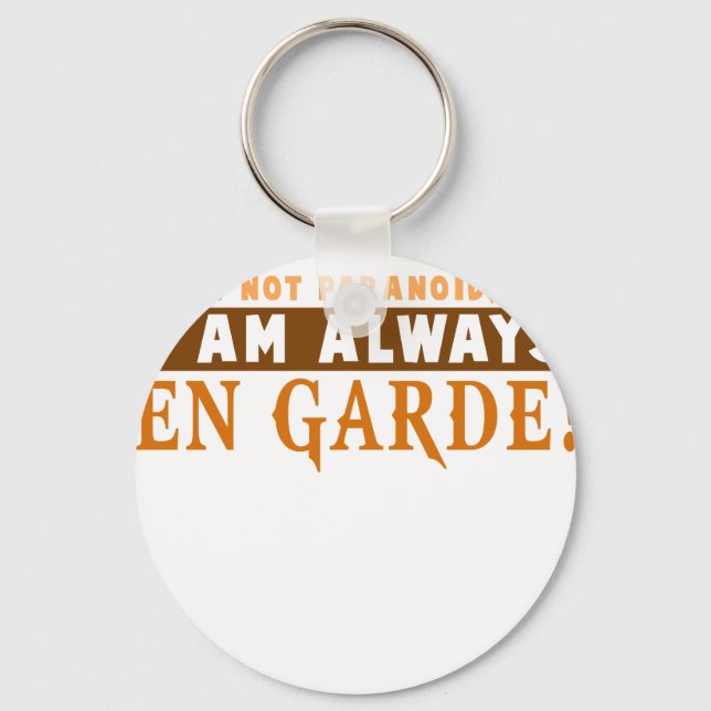 Fencing Sportsman Foil, Sabre, Epee Competition Gi Key Ring (Front)