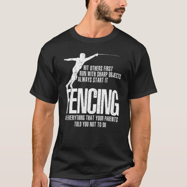 Fencing Swordsmanship Swordplay Tee (Front)