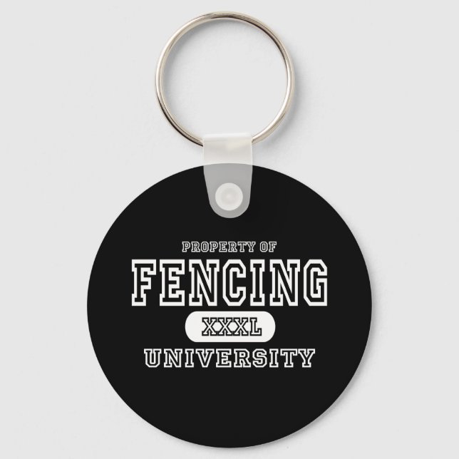 Fencing Univeristy Dark Key Ring (Front)