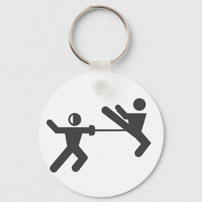 Fencing vs taekwondo keychain (Front)