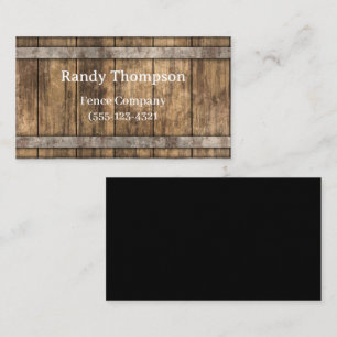 Fencing With A wood In Background Business Card