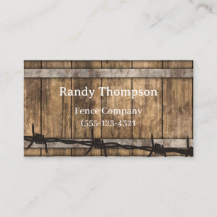 Fencing With A wood In Background Business Card