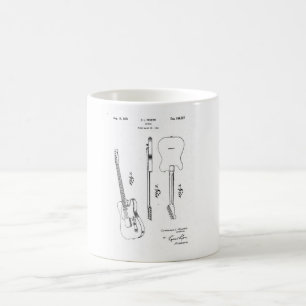 Fender telecaster guitar vintage patent  coffee mug