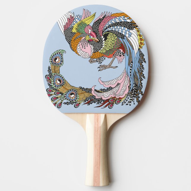 Feng Huang and Yin Yang symbol Ping Pong Paddle (Front)