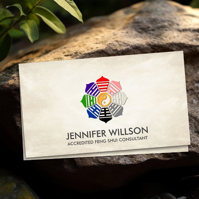Feng Shui Bagua Pakua Lotus Petals Business Card (Creator Uploaded)