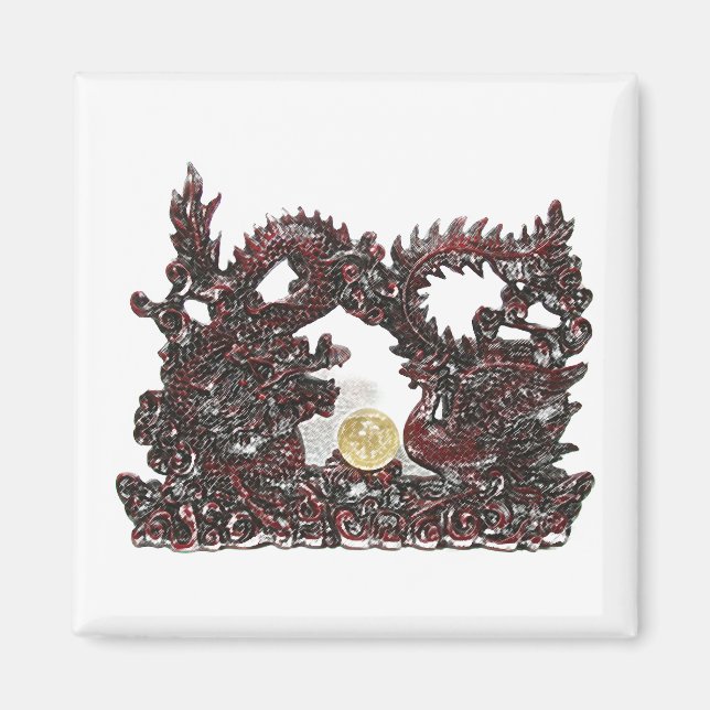 Feng Shui Dragon & Phoenix Magnet (Front)