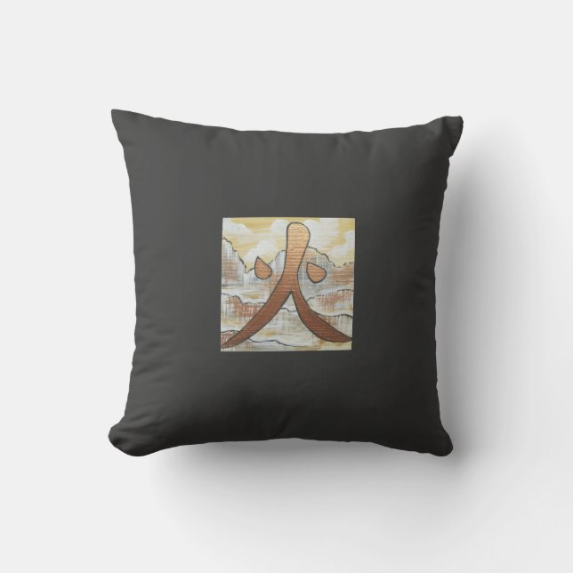 Feng Shui elements fire symbol oriental design Cushion (Front)