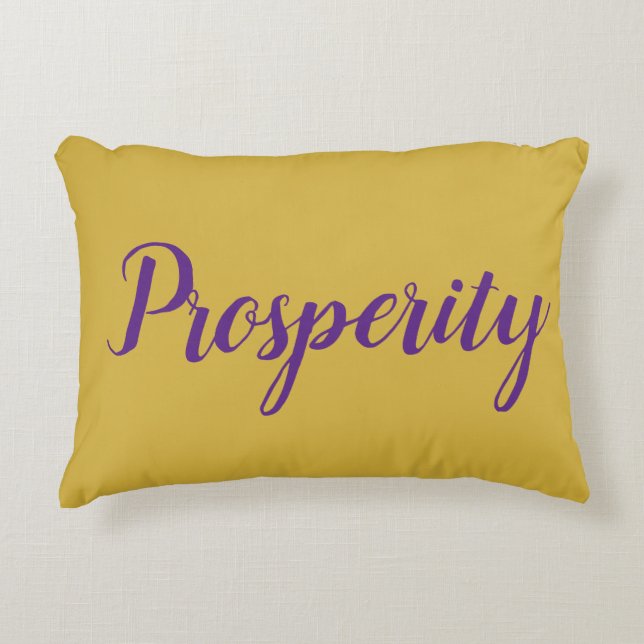 Feng Shui Gold & Purple "Prosperity" Accent Pillow (Front)