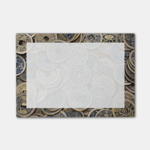 Feng Shui Good Luck Wealth Chinese Coins Post-it Notes