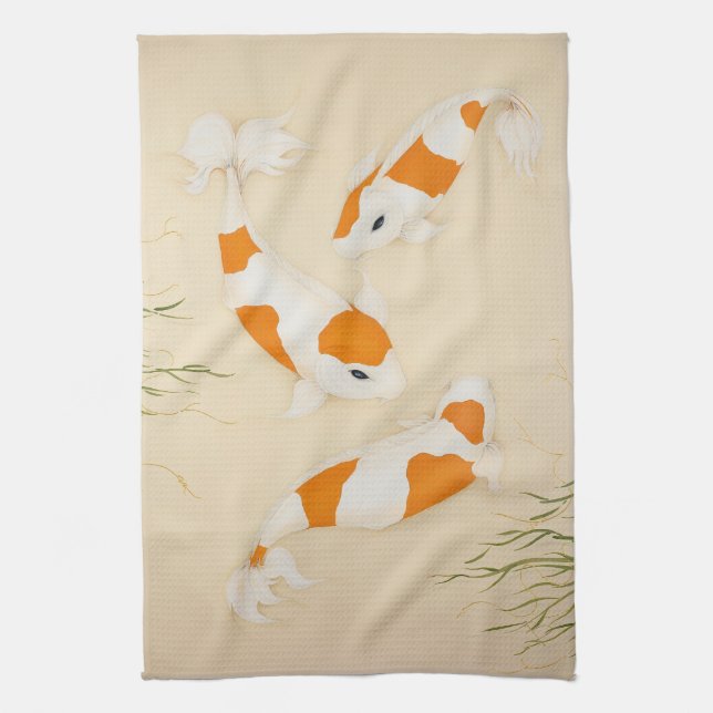 Feng Shui Koi Fishes Towel (Vertical)