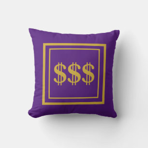 Feng Shui Prosperity Purple & Gold  Throw Pillow