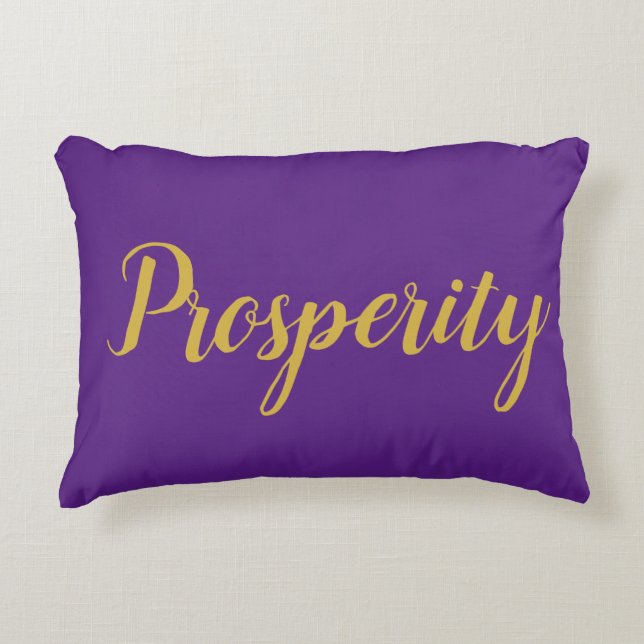 Feng Shui Purple & Gold "Prosperity" Accent Pillow (Front)