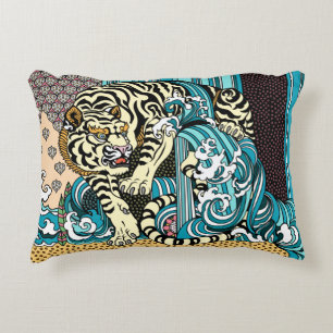 Feng Shui White Tiger Accent Pillow