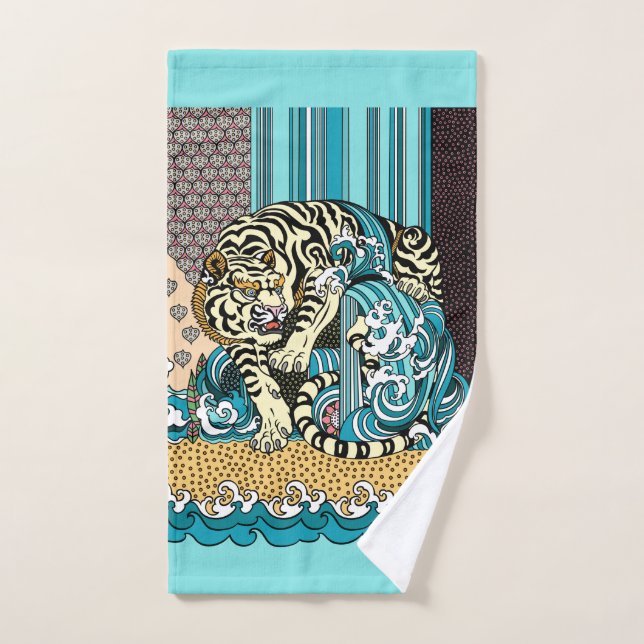 Feng Shui White Tiger Bath Towel Set (Hand Towel)