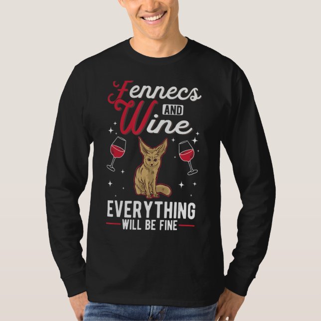 Fennec And Wine Desert Fox T-Shirt (Front)