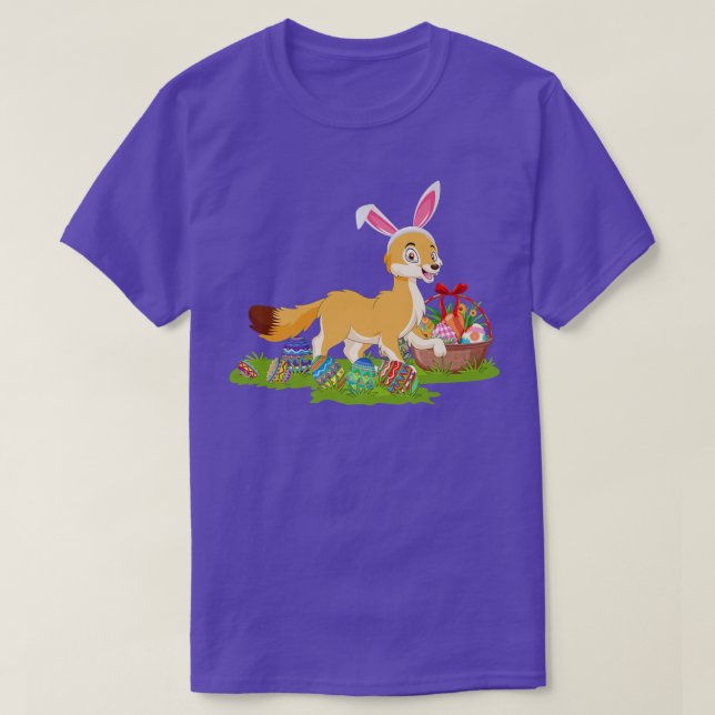Fennec Fo Easter Egg Hunting Bunny Fennec Fo Easte T-Shirt (Design Front)