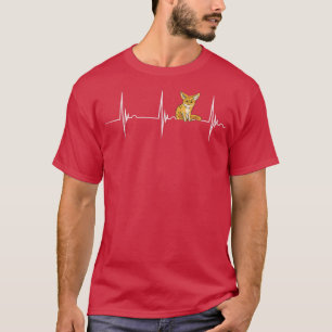 Fennec Fo Heartbeat Ekg Pulse Fennec Fo Lover Card T-Shirt
