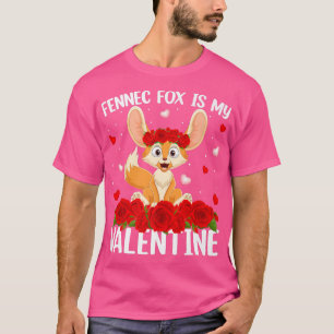 Fennec Fo Lover Red Rose Flower Fennec Fo Valentin T-Shirt