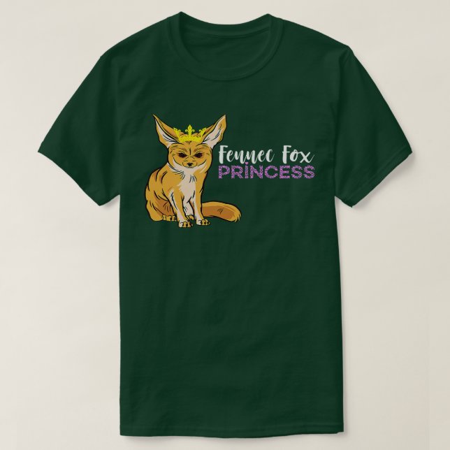 Fennec Fo Princess Ears Crown Animal Fennec Fo Lov T-Shirt (Design Front)